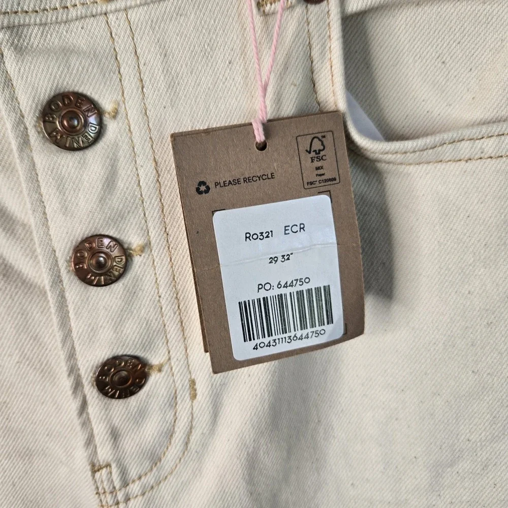 NWT Boden 10 Ultra High Rise Wide Leg Skater Cream Punk Oversized Neutral 29X32 - Picture 5 of 14